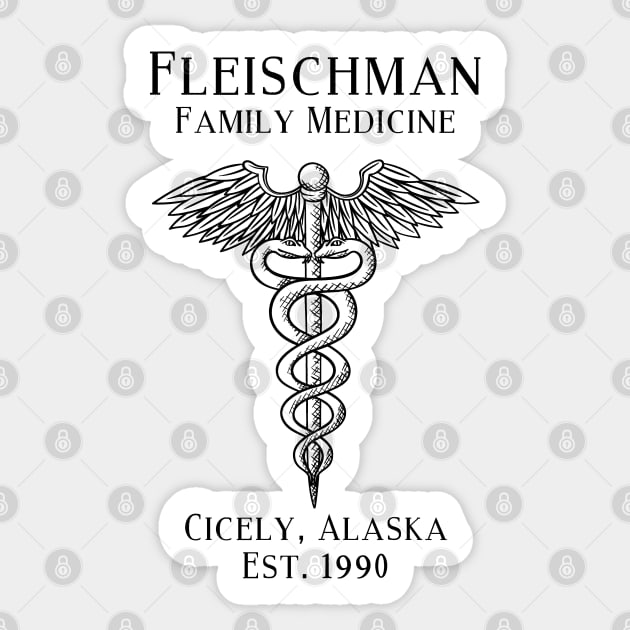 Fleischman Family Medicine Northern Exposure Cicely Sticker by SonnyBoyDesigns